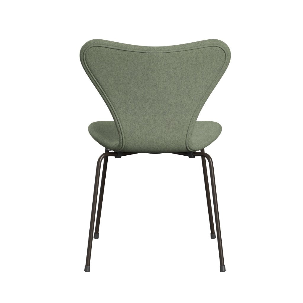 Fritz Hansen 3107 sedia piena rivestimento, bronzo marrone/divina melange verde chiaro