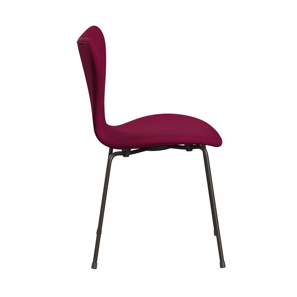 Fritz Hansen 3107 chaise complète complète, bronze brun / divina melange à lèvres rose