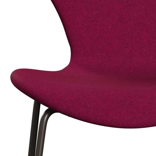 Fritz Hansen 3107 chaise complète complète, bronze brun / divina melange à lèvres rose