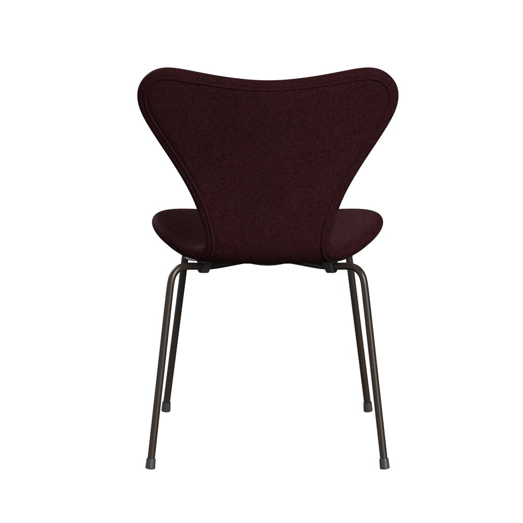 Fritz Hansen 3107 sedia piena tappezzeria, bronzo marrone/divina melange rosa scuro