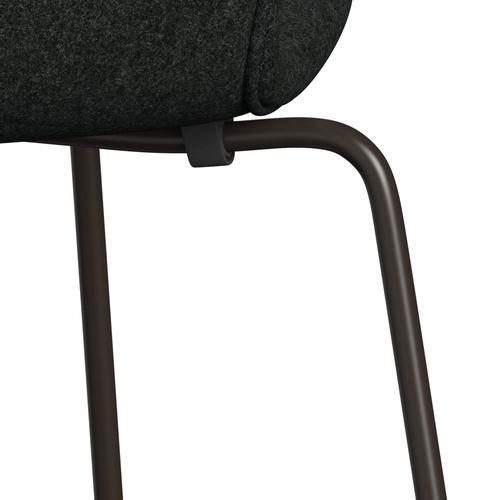 Fritz Hansen 3107 chaise complète complète, bronze brun / divina sel de mélange et poivre