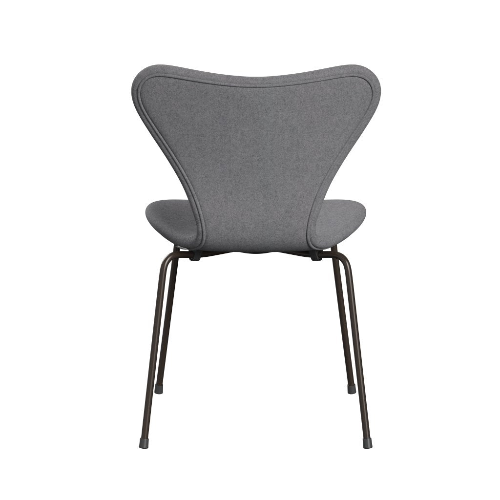 Fritz Hansen 3107 chaise complète complète, bronze brun / divina melange stone gris