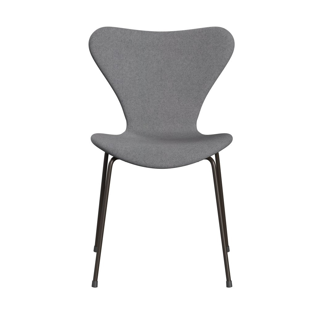 Fritz Hansen 3107 chaise complète complète, bronze brun / divina melange stone gris