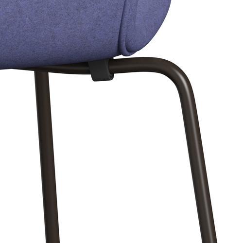 Fritz Hansen 3107 chaise complète complète, bronze brun / divina melange violet lumière