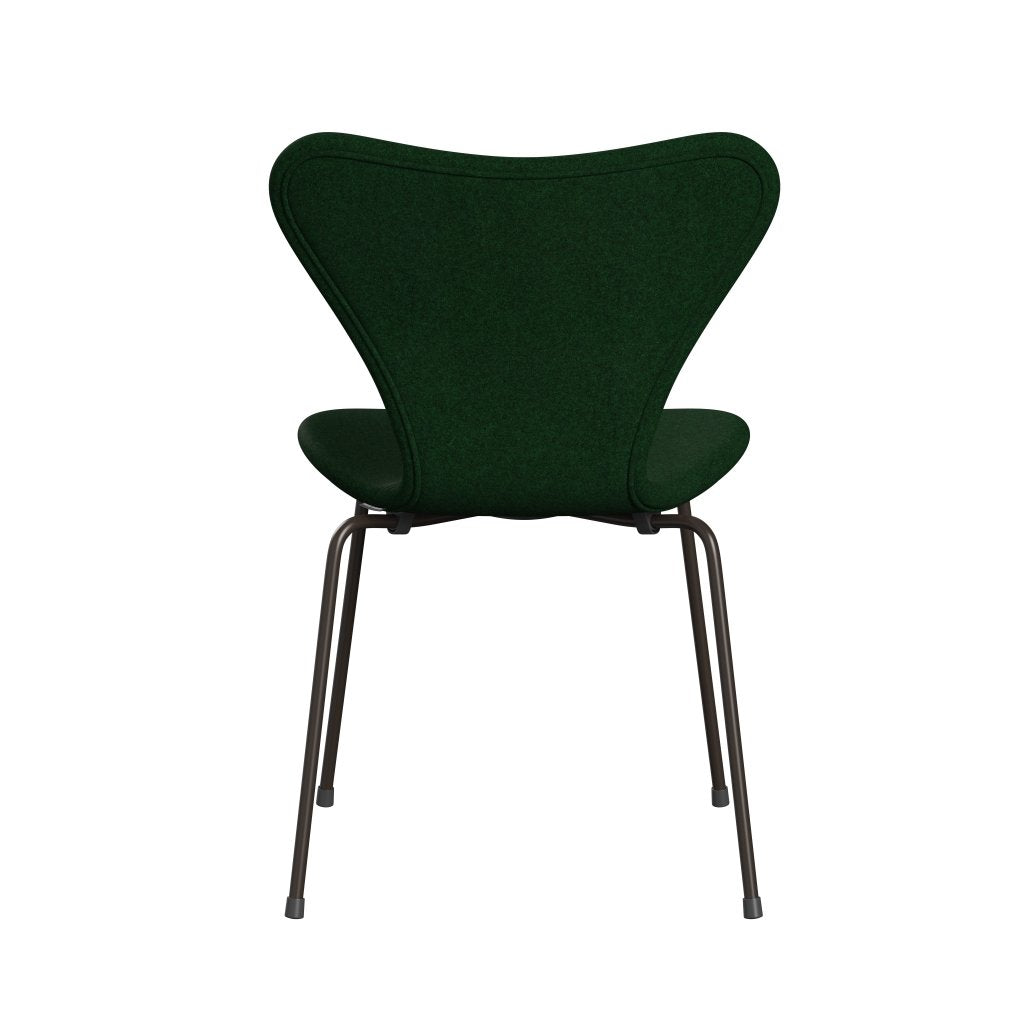 Fritz Hansen 3107 Stol Fuld polstring, Brown Bronze/Divina Melange Forest Green