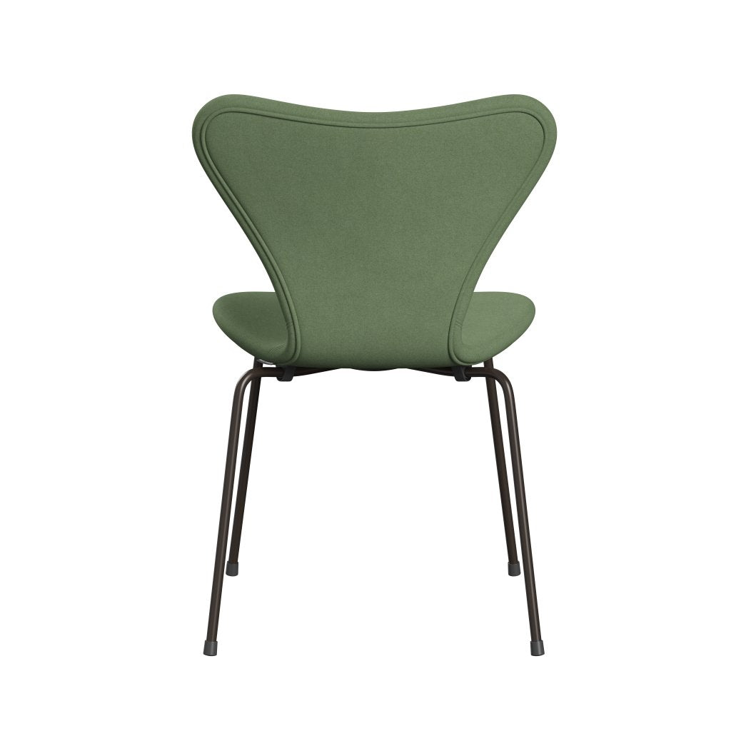 Fritz Hansen 3107 Stol Fuld polstring, brun bronze/Divina Olive Green