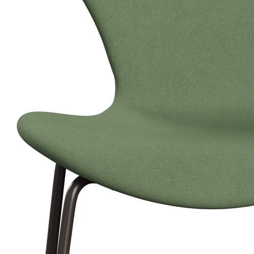 Fritz Hansen 3107 stoel Volledige bekleding, bruin brons/divina olijfgroen