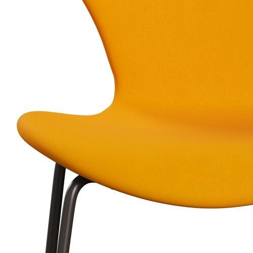 Fritz Hansen 3107 sedia piena tappezzeria, bronzo marrone/divina arancione (Div426)