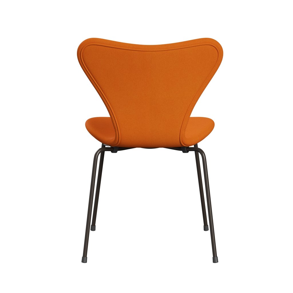 Fritz Hansen 3107 sedia piena tappezzeria, bronzo marrone/divina arancione (Div444)