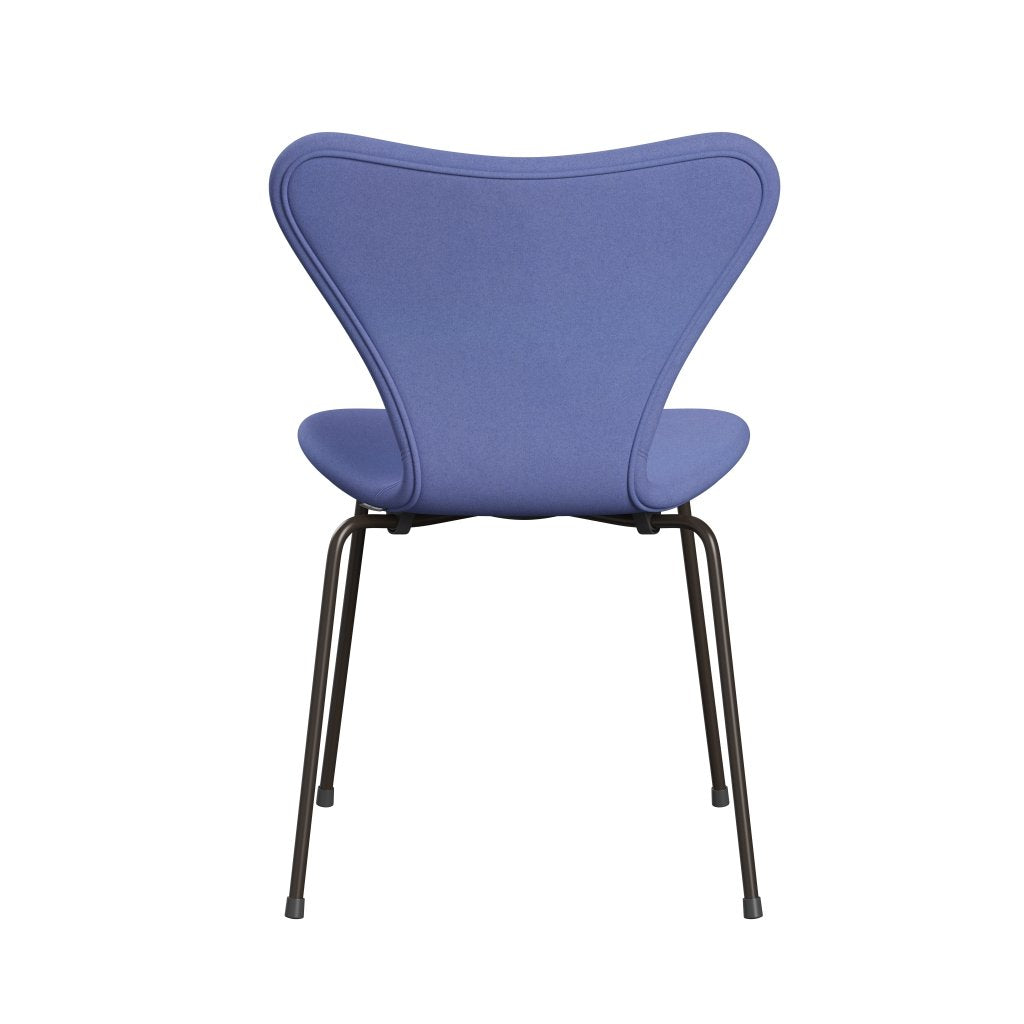 Fritz Hansen 3107 Silla tapicería completa, bronce marrón/Divina pastel azul