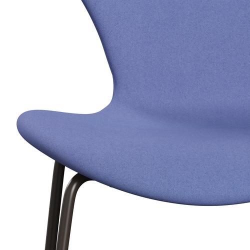 Fritz Hansen 3107 stol fuld polstring, brun bronze/divina pastelblå