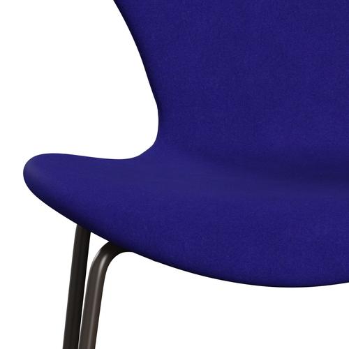 Fritz Hansen 3107 stoel Volledige bekleding, bruin brons/divina benzine blauw