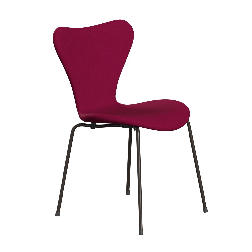 Fritz Hansen 3107 Stuhl Vollpolsterung, Braun Bronze/Divina Pink Dunkel