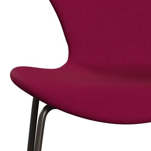 Fritz Hansen 3107 Stuhl Vollpolsterung, Braun Bronze/Divina Pink Dunkel