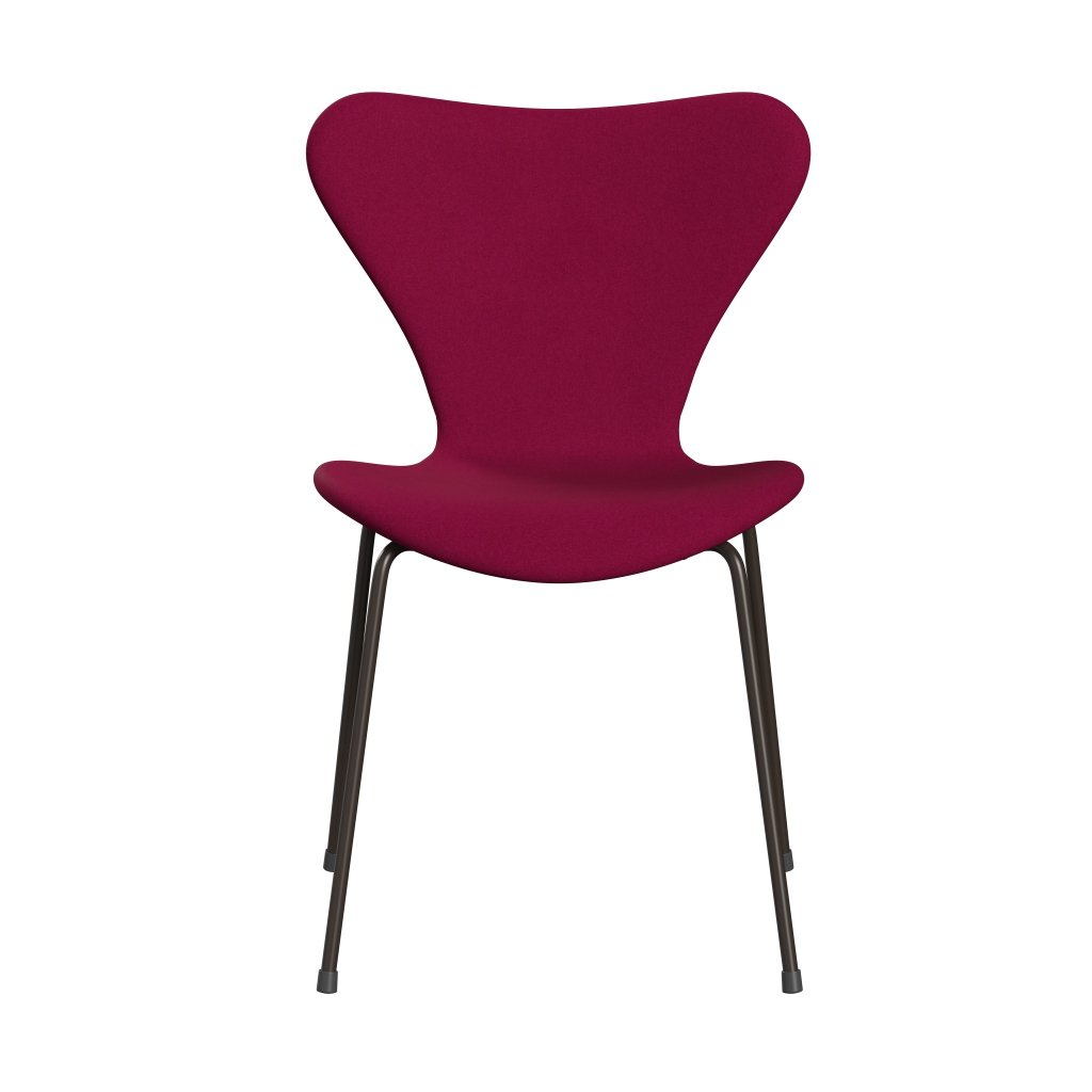 Fritz Hansen 3107 Stuhl Vollpolsterung, Braun Bronze/Divina Pink Dunkel