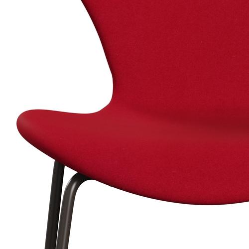 Fritz Hansen 3107 sedia piena tappezzeria, bronzo marrone/divina rosa