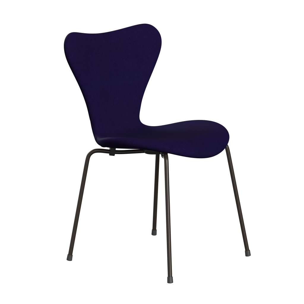 Fritz Hansen 3107 chaise complète complète, bronze brun / Divina Violet Dark (Div692)