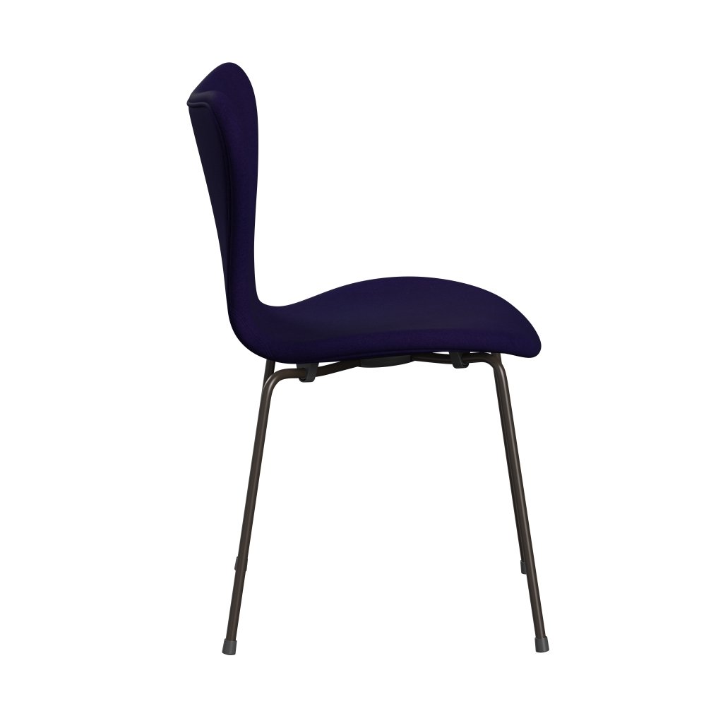 Fritz Hansen 3107 chaise complète complète, bronze brun / Divina Violet Dark (Div692)