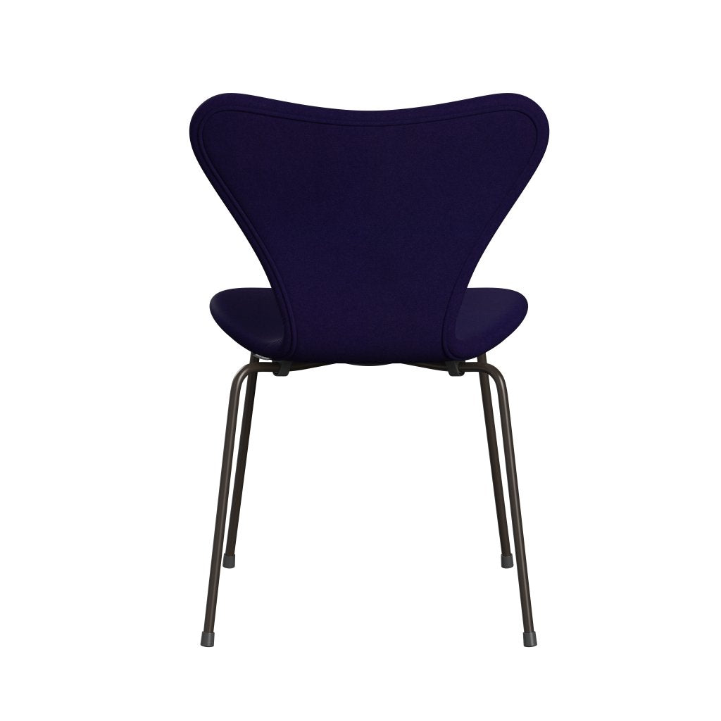 Fritz Hansen 3107 chaise complète complète, bronze brun / Divina Violet Dark (Div692)