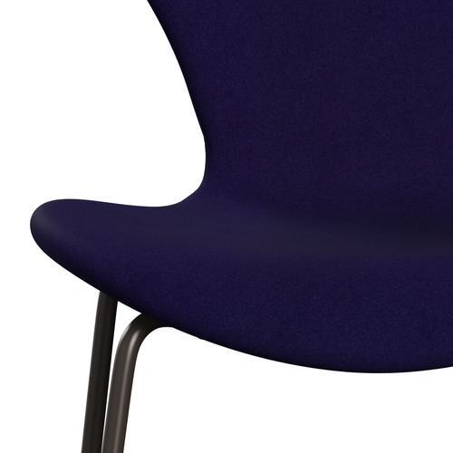 Fritz Hansen 3107 chaise complète complète, bronze brun / Divina Violet Dark (Div692)