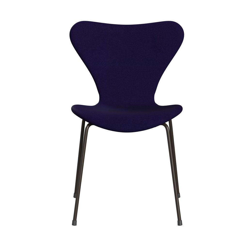 Fritz Hansen 3107 chaise complète complète, bronze brun / Divina Violet Dark (Div692)