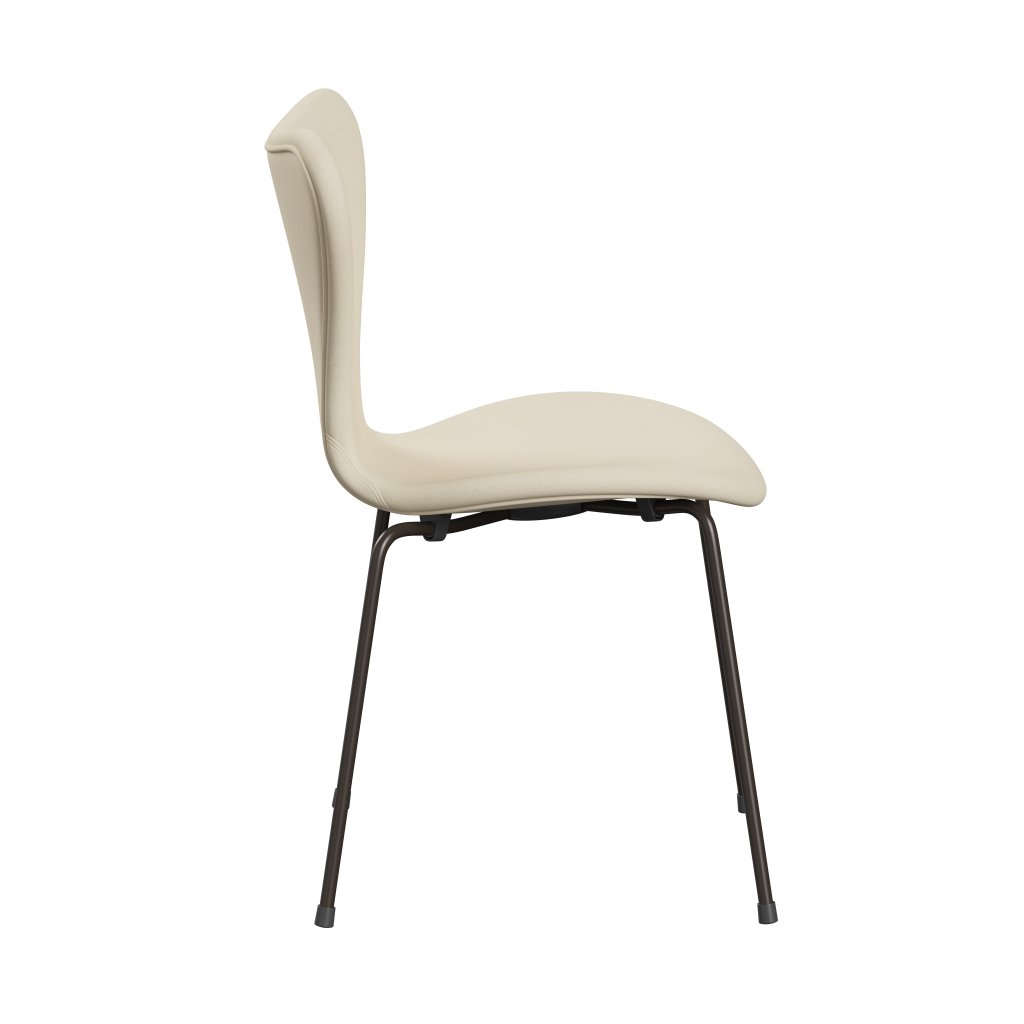 Fritz Hansen 3107 Silla tapicería completa, bronce marrón/Divina White