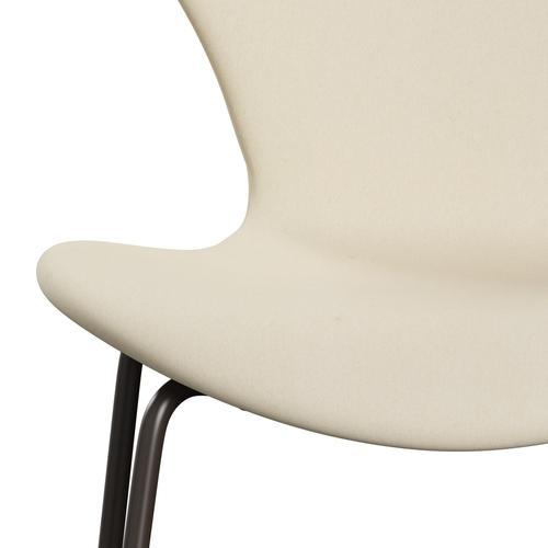 Fritz Hansen 3107 sedia piena rivestimento, bronzo marrone/divina bianca