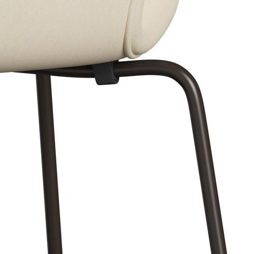 Fritz Hansen 3107 chaise complète complète, bronze brun / divina blanc