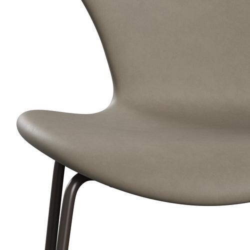 Fritz Hansen 3107 sedia piena rivestimento, bronzo marrone/grigio chiaro essenziale