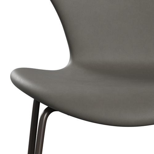 Fritz Hansen 3107 chaise complète complète, bronze brun / lave essentielle