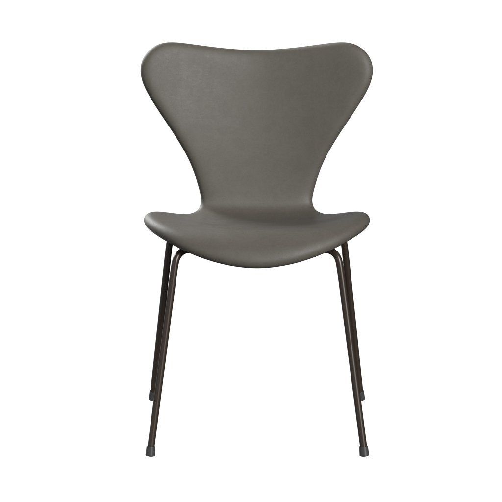 Fritz Hansen 3107 sedia piena rivestimento, bronzo marrone/lava essenziale