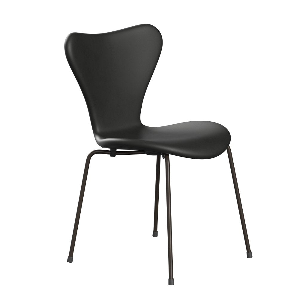 Fritz Hansen 3107 stol full møbeltrekk, brun bronse/essensiell svart