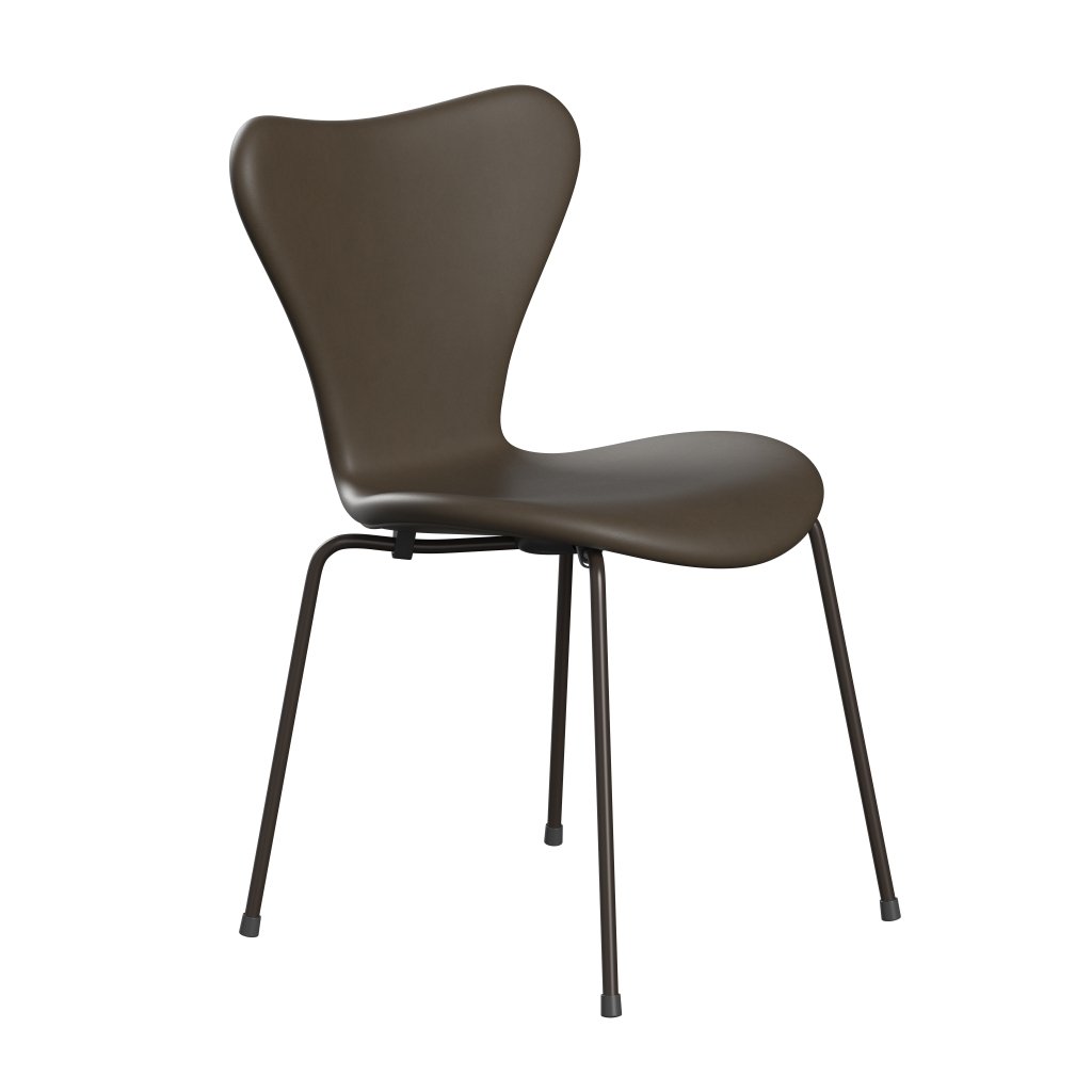 Fritz Hansen 3107 Silla tapicería completa, bronce marrón/piedra esencial