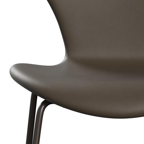 Fritz Hansen 3107 Stuhl Full Polster, brauner Bronze/Essential Stein