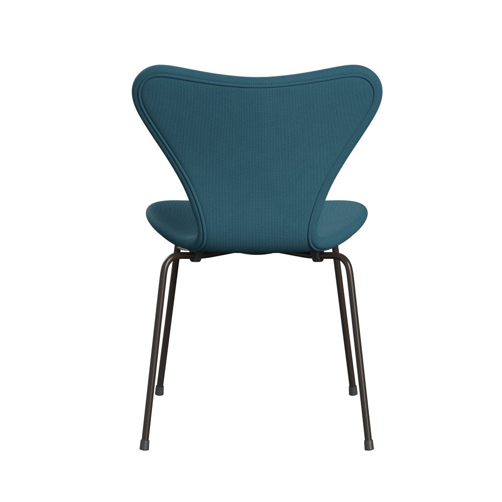 Fritz Hansen 3107 stol fuld polstring, brun bronze/berømmelse blå grøn