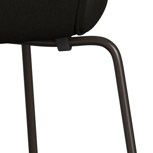 Fritz Hansen 3107 sedia piena tappezzeria, bronzo marrone/fama scura