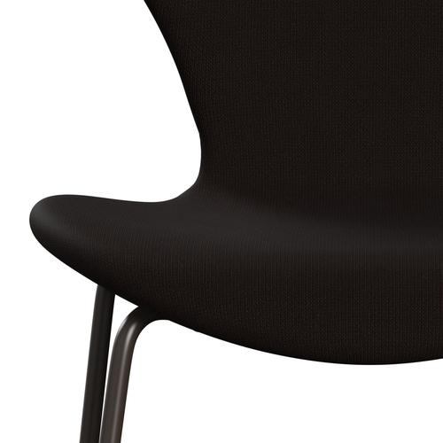 Fritz Hansen 3107 sedia piena tappezzeria, bronzo marrone/fama marrone scuro