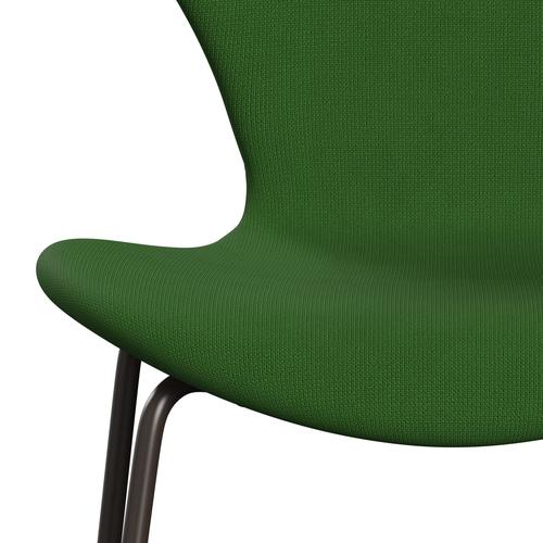 Fritz Hansen 3107 sedia piena rivestimento, bronzo marrone/erba di fama verde