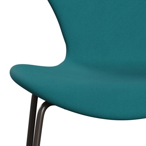 Fritz Hansen 3107 chaise complète complète, bronze brun / renom Turquoise verte