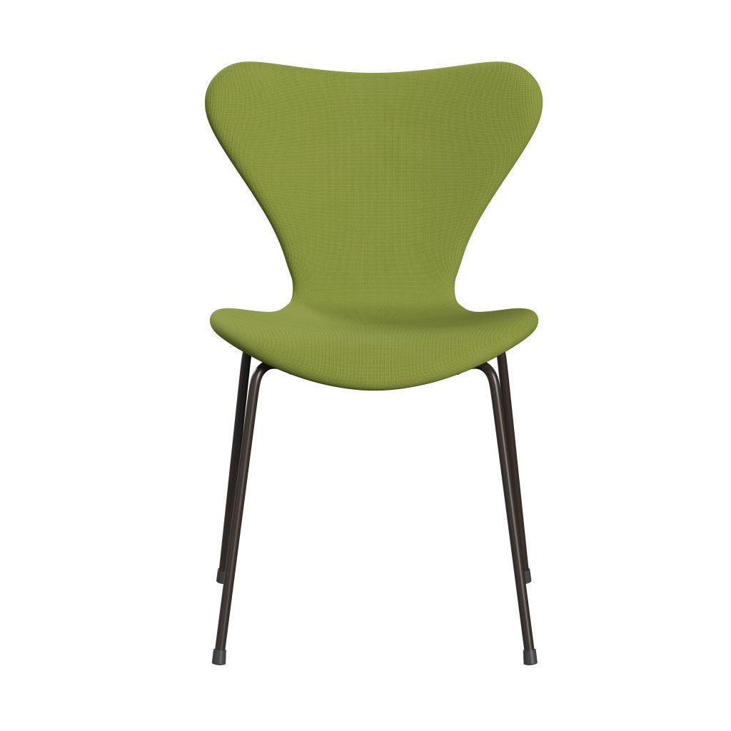 Fritz Hansen 3107 sedia piena rivestimento, bronzo marrone/broncio luminoso verde