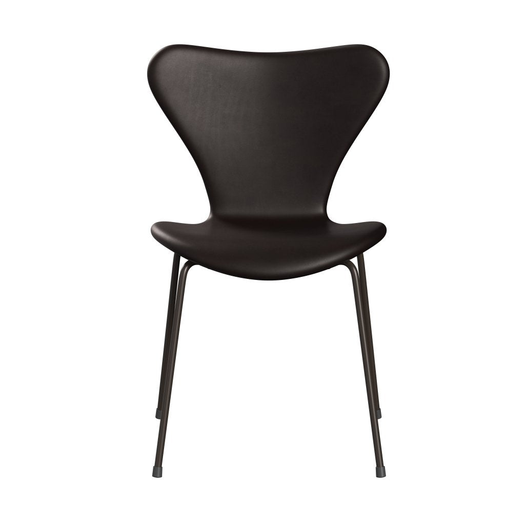 Fritz Hansen 3107 stol full møbeltrekk, brun bronse/nåde mørkebrun