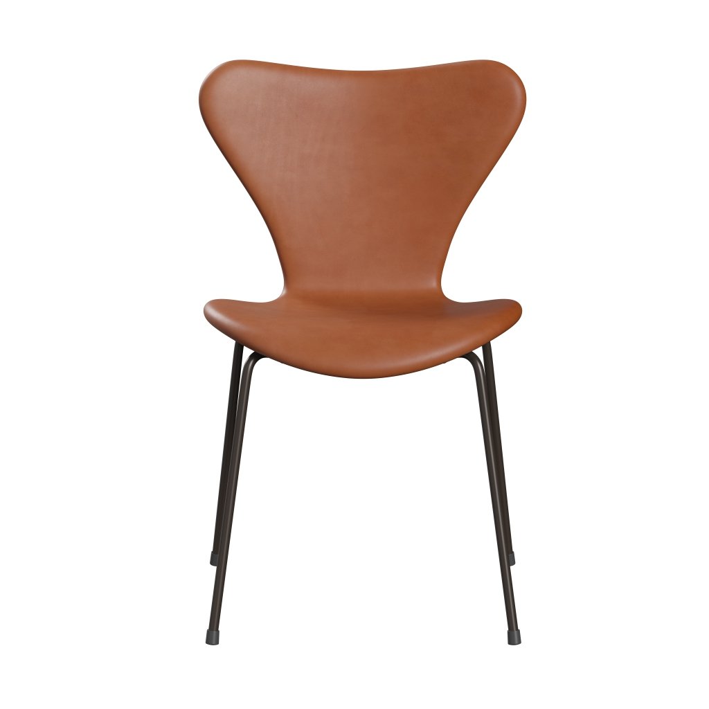 Fritz Hansen 3107 Silla tapicería completa, bronce marrón/gracia nogal