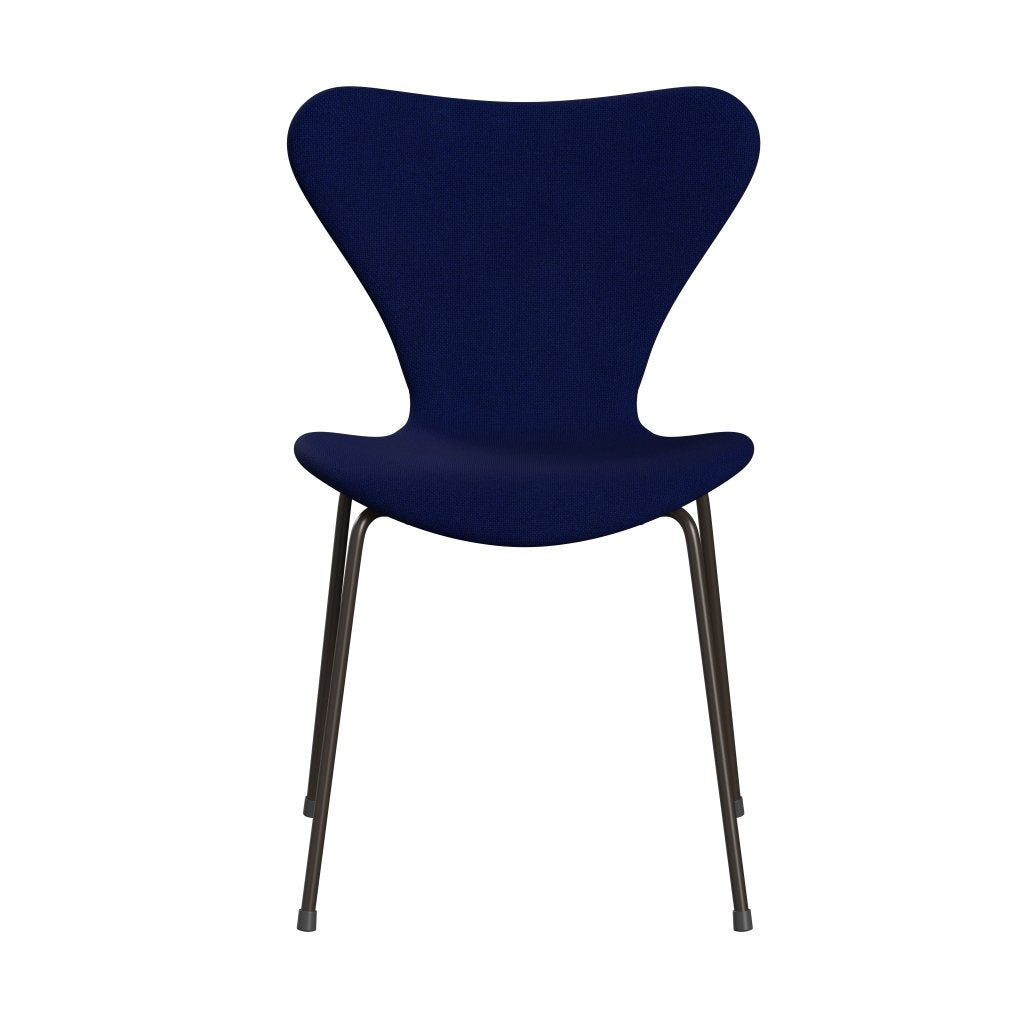 Fritz Hansen 3107 Silla tapicería completa, bronce marrón/Hallingdal azul oscuro