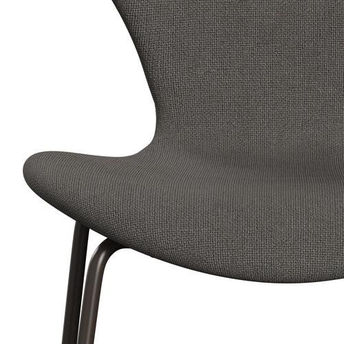 Fritz Hansen 3107 sedia piena tappezzeria, bronzo marrone/Hallingdal grigio scuro