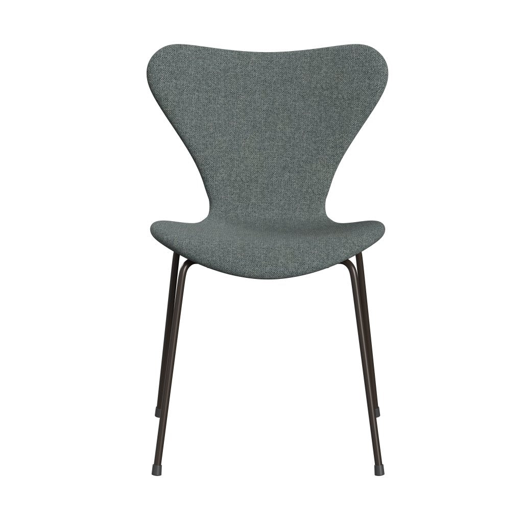 Fritz Hansen 3107 Silla tapicería completa, bronce marrón/gris Hallingdal