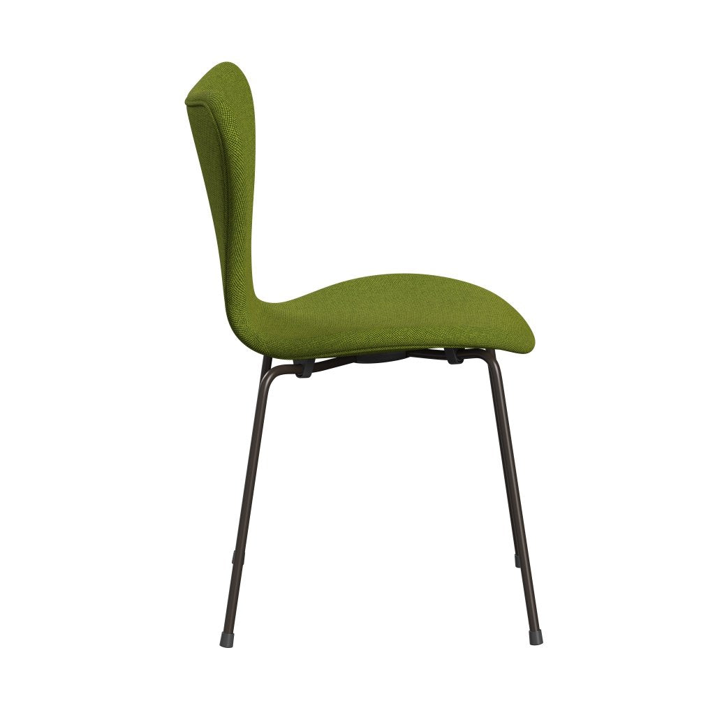 Fritz Hansen 3107 chaise complète complète, bronze brun / vert Hallingdal