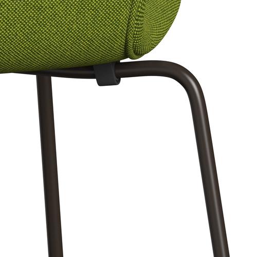 Fritz Hansen 3107 Stol Fuld polstring, brun bronze/Hallingdal Green