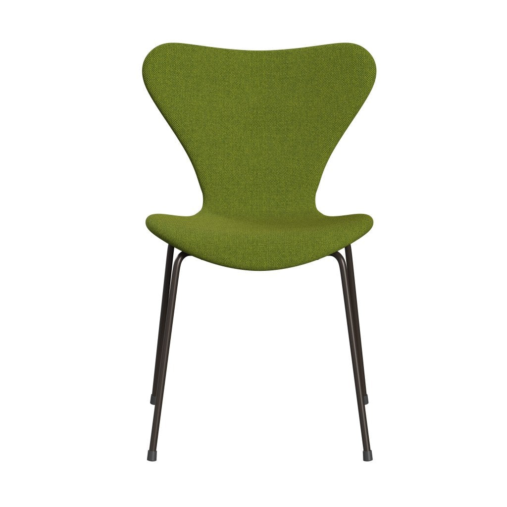 Fritz Hansen 3107 stoel Volledige bekleding, bruin brons/Hallingdal Green