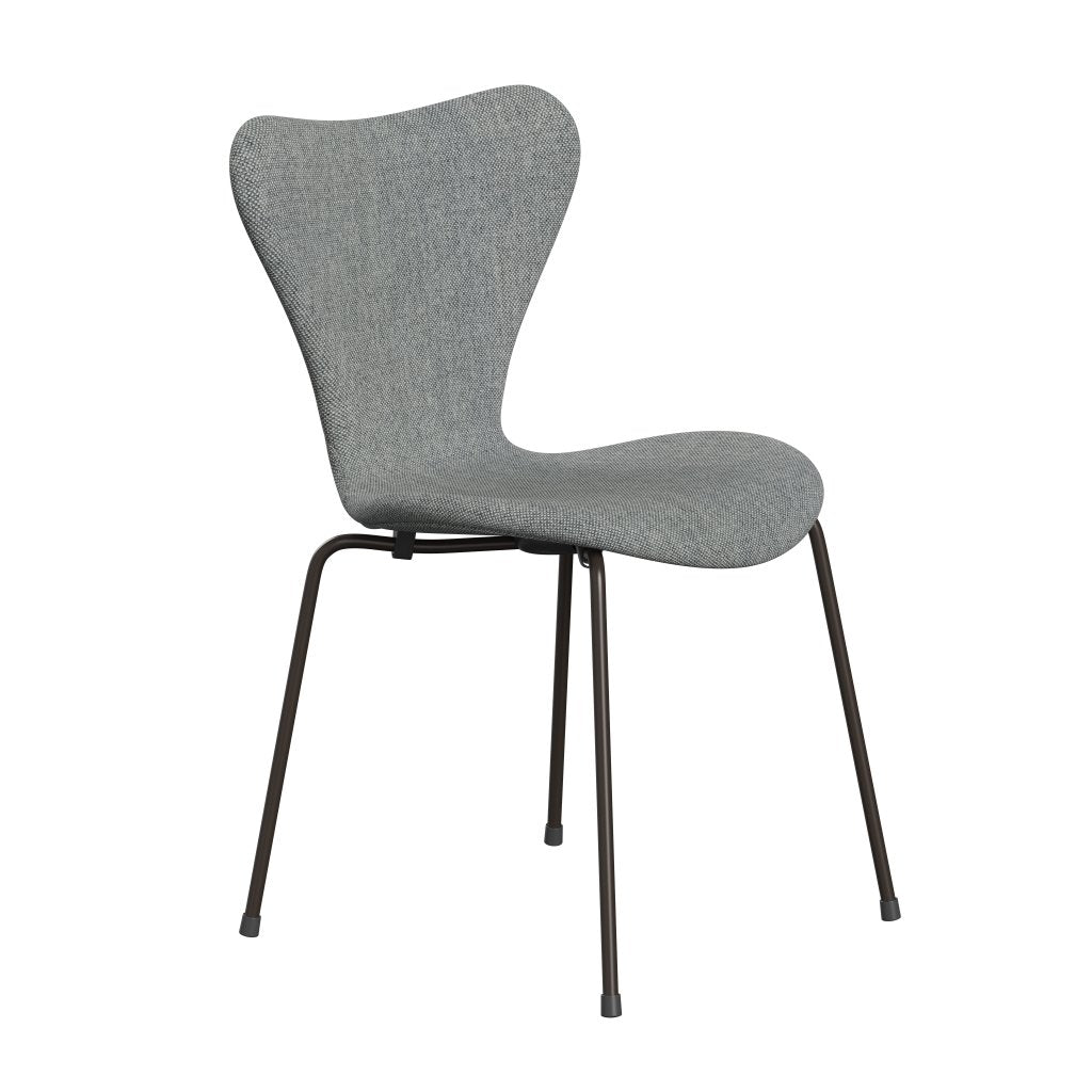 Fritz Hansen 3107 sedia piena rivestimento, bronzo marrone/grigio bianco di Hallingdal