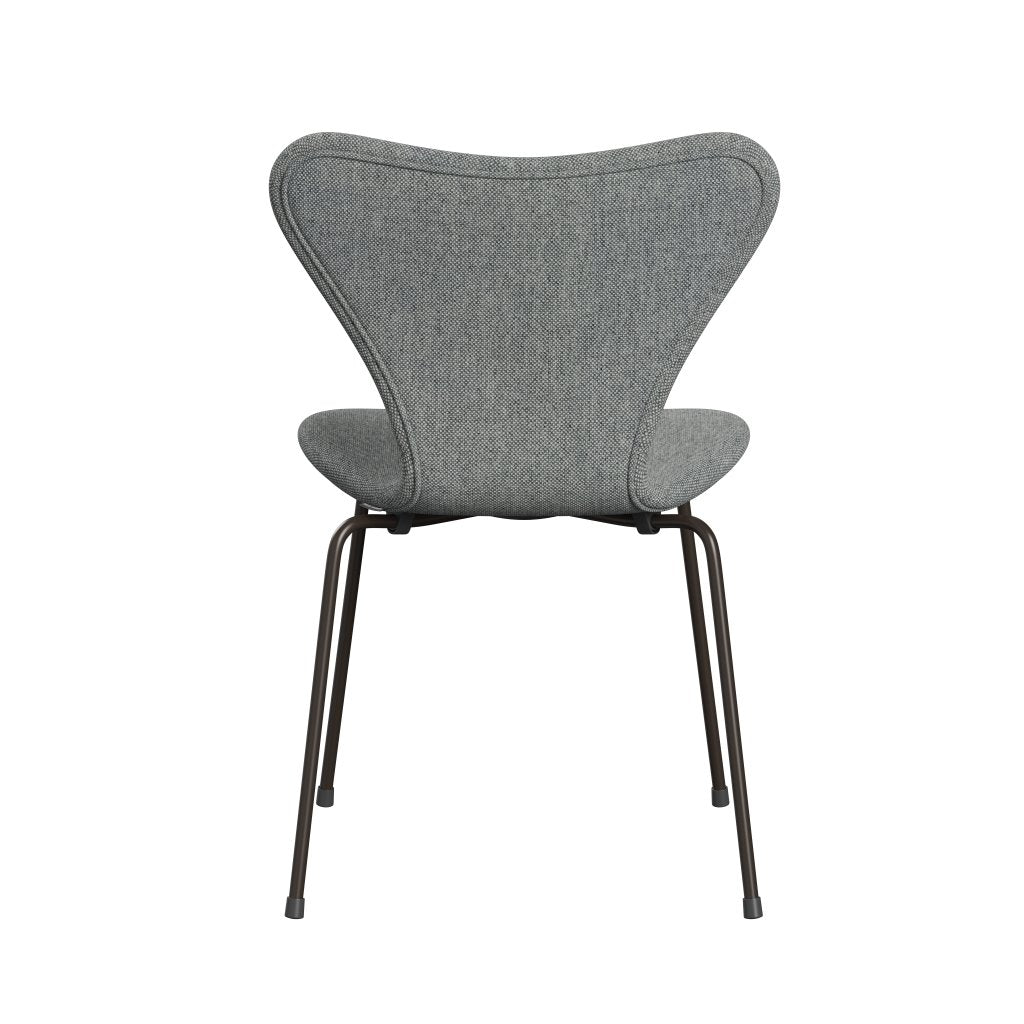 Fritz Hansen 3107 Chair Full Upholstery, Brown Bronze/Hallingdal White Grey